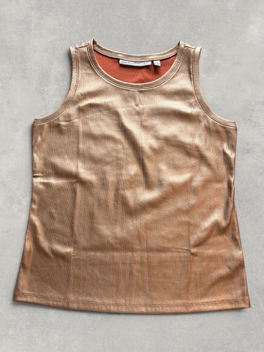 Martha Stewart Metallic Bronze Tank Top Size M Martha Stewart Metallic Bronze Tank Top Size M